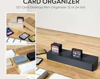 Mini organizador de escritorio para tarjetas SD: Almacenamiento de escritorio para fotógrafos y videógrafos