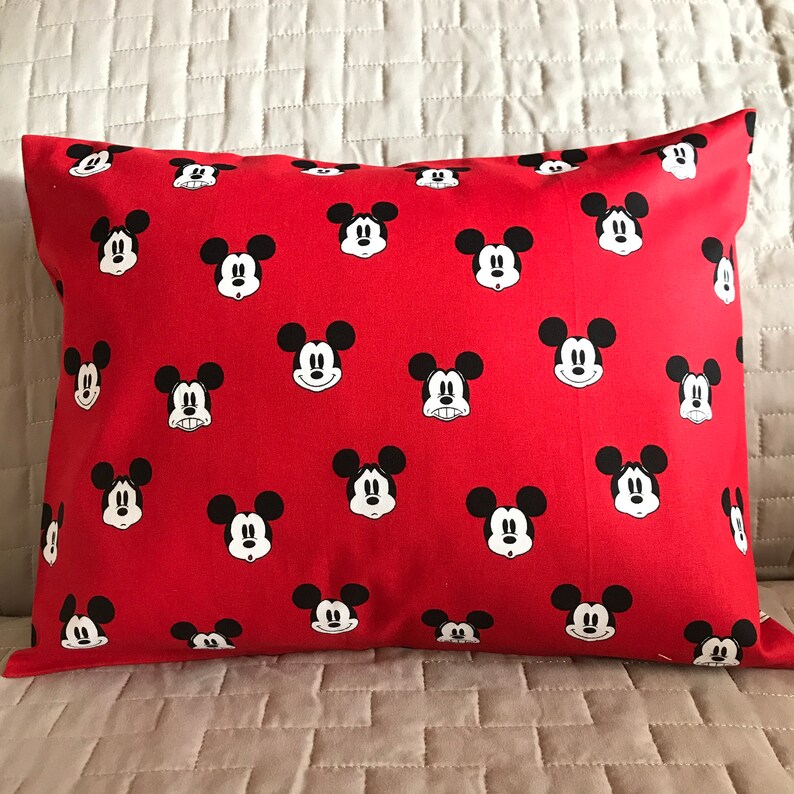 Travel Pillowcase 12 X 16 Pillow Cover Mickey Etsy