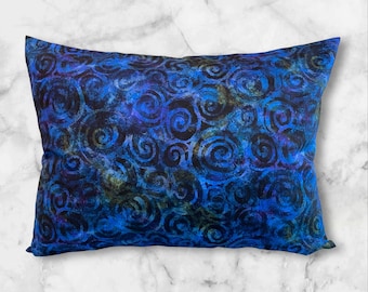 Blue Scroll Travel Pillowcase, 12" x 16" Cotton Kids/Adults