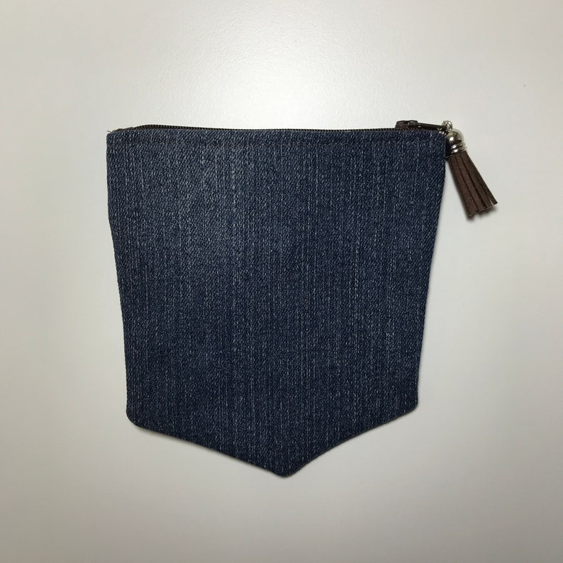 DENIM Jeans POCKETS Embroidered Denim Purse Western Look Purse Faux LEATHER /& Denim Double Pocket Purse Juniors Jeans Pocket