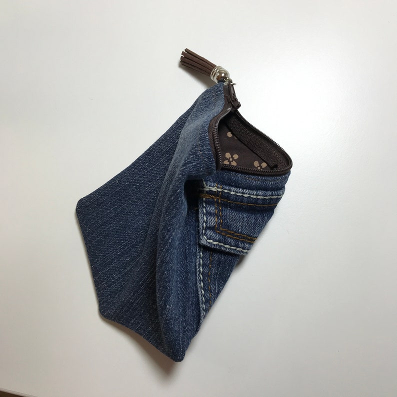 DENIM Jeans POCKETS Embroidered Denim Purse Western Look Purse Faux LEATHER /& Denim Double Pocket Purse Juniors Jeans Pocket