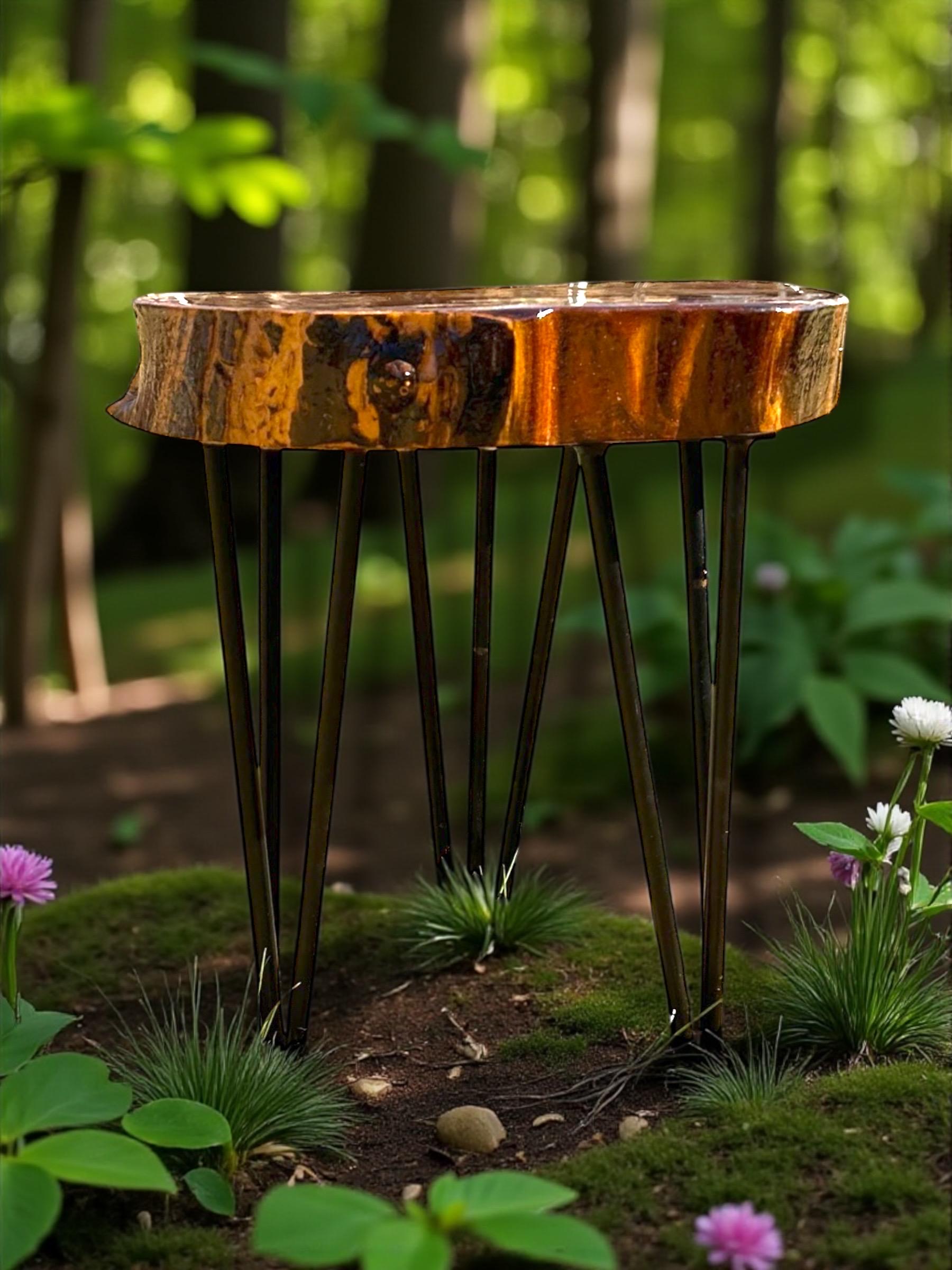 Hand Crafted Wooden Tree Trunk Side Table - Etsy