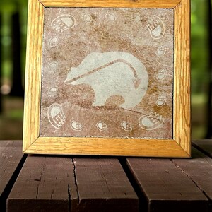 Native American Zuni Fetish Bear Etched Tile Trivet