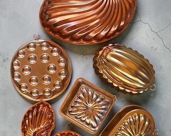 Vintage Copper Colored Baking Molds