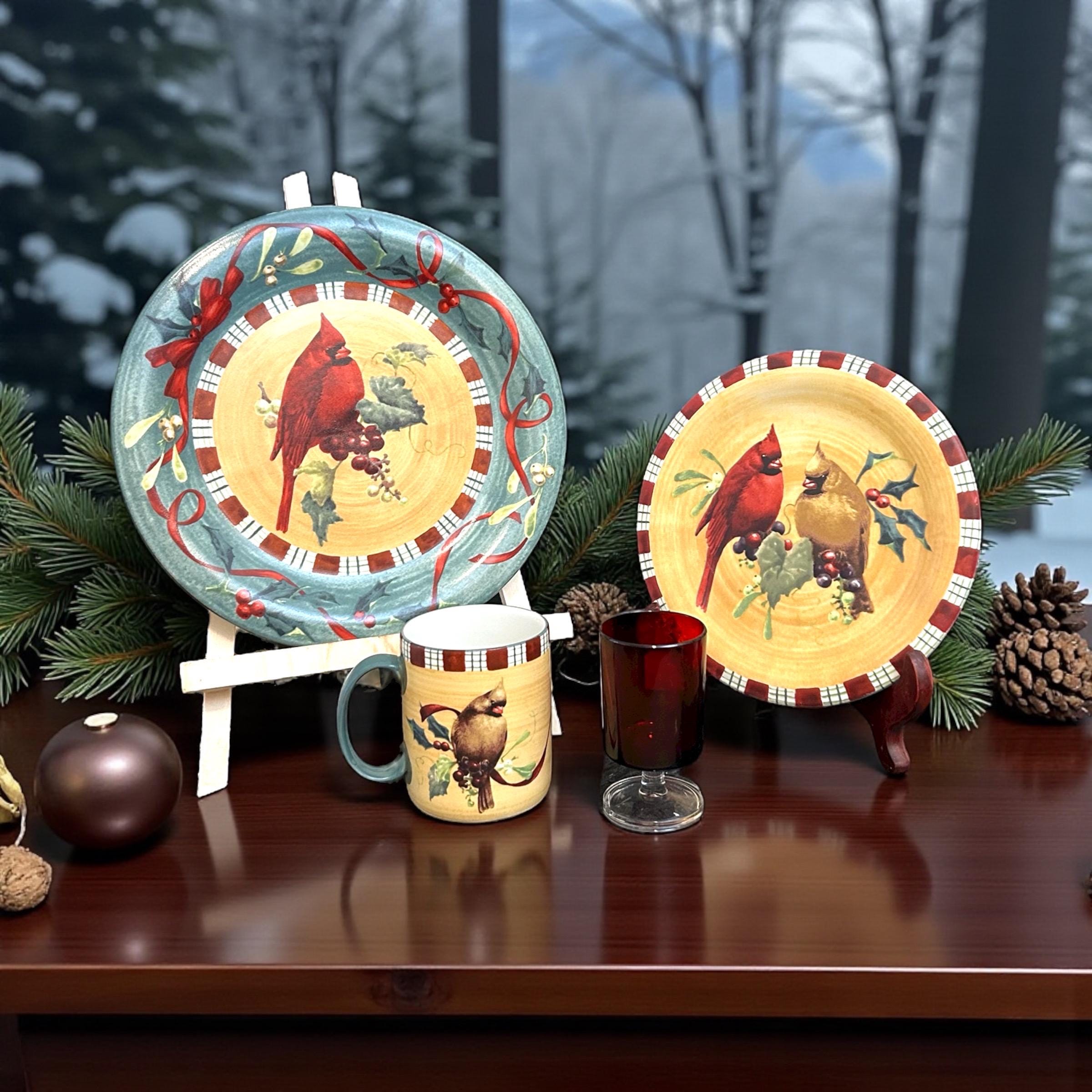 Lenox | Dining | Lenox Winter Greetings Everyday Set Of 3 Bird Design Mugs With Yellow Background - View #12