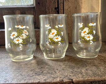 Vintage Libby Daisy Juice Glasses