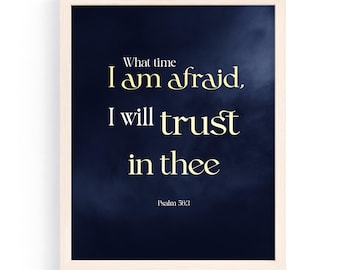 Trust you Christian Scripture Wall Art | Faith-Based Home Decor | Classic Style | Psalm 56:3