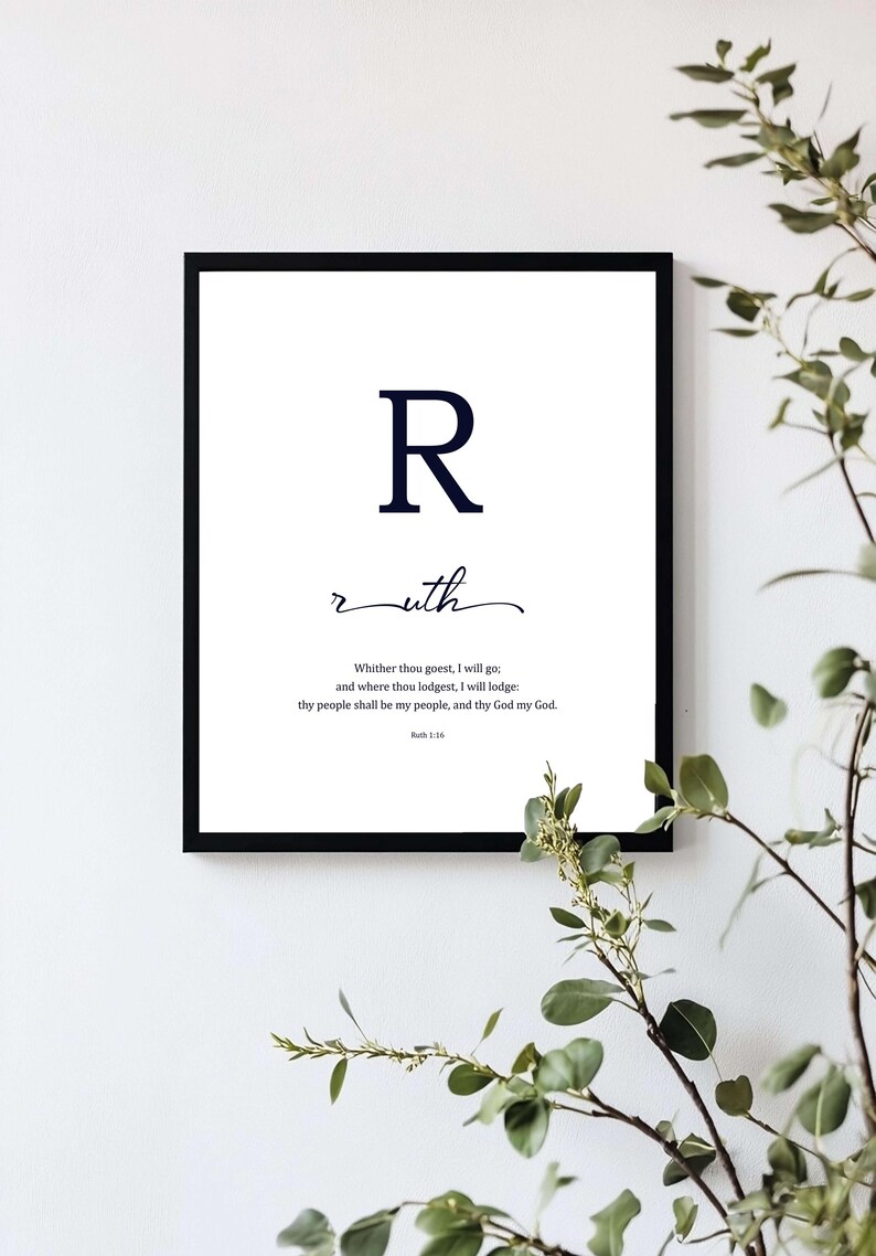 Christian Alphabet Letter R Scripture Wall Art Biblical Name Ruth ...