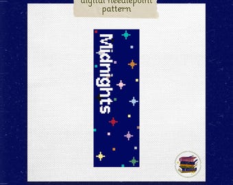 Wzór na zakładkę do książki „Midnights Starry” do haftu krzyżykowego | Cyfrowy schemat haftu krzyżykowego 2x6 cali | Zakładka do książki „Eras Inspired Swiftie”