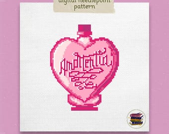 Wzór haftu krzyżykowego „Amortentia Love Potion”: Prezent dla czarodzieja (PDF)