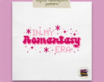 Romantasy Era Needlepoint Pattern: Bookish Retro Font (Digital PDF)