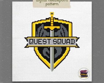 Wzór haftu krzyżykowego Onyx Storm Quest Squad: Odznaka fantasy (PDF)