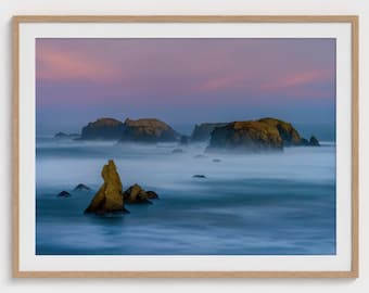 Bandon Oregon Coastal Photography Print, Seascape Scenic Wall Art, Landscape Modern Living Room Decor