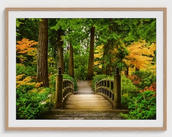Japanese Garden Photography Print: Portland Oregon Autumn Landscape Wall Art