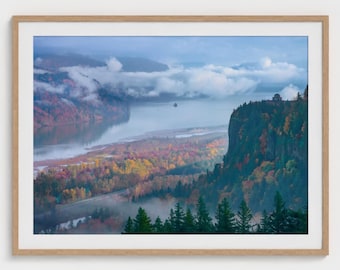 Vista House Landscape Photography Print: Framed Columbia River Gorge Oregon Wall Art