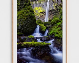 Elowah Falls Photography Print: Columbia River Gorge, Oregon Waterfall Landscape Wall Art