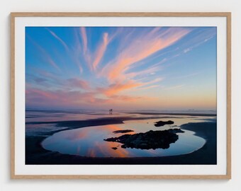 Bandon Oregon Coast Photography Print: Beach Sunset & Reflections Landscape Wall Art