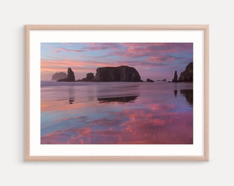 Bandon, Oregon Coast Photography Prints, beach, Face Rock, Wall Decor, Art Print, sunset, Landscapes, Metal Prints, Canvas Art