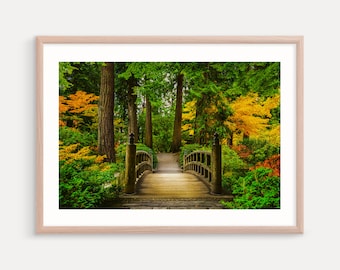 Japanese Garden Art Print, Wall Decor, Portland Oregon Landscape Photography Print, Autumn Color Print, Metal Prints, Canvas Art,