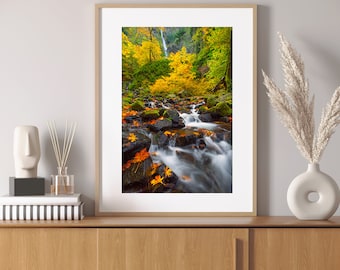 Oregon Photography Prints, Portland, Waterfall, Wall Decor, Art Print, Forest Artwork, Fall, Nature, Landscapes, Metal Prints, Canvas Art