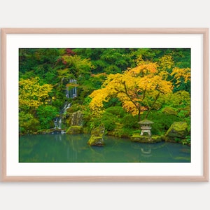 Japanese Garden Art Print, Wall Decor, Portland Oregon Landscape Photography Print, Autumn Color Print, Metal Prints, Canvas Art,