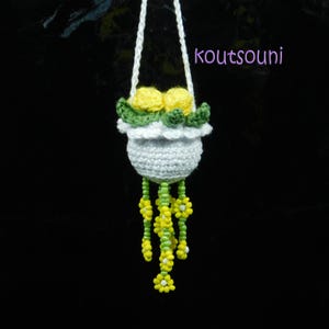 Crochet Car Mirror Charm, Flower Car Decor, New Car Mirror Gift, Crochet Flowers Car Hanging, Hanging Plant Car Gift, Car Accessories Decor