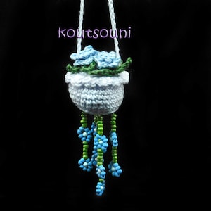 Car Plant Mirror Hanging Charm, Flower Car Decor, New Car Mirror Gift, Crochet Flowers Car Hanging, Hanging  Car Gift, Car Pot Flower Decor