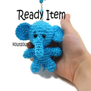 Tiny Elephant Crocheted Keyring Gift, Crocheted Toy Keychain Gift, Handmade Amigurumi Car Mirror Charm Gift, New Car Driver Gift, Cute Gift