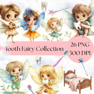 Cute Tooth Fairy Clip Art, Digital Download PNG & SVG for Kids Crafts, Whimsical Fairy Graphics for Scrapbooking and crafts, commercial use
