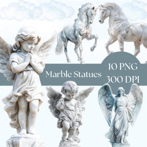 Angel Statue PNG, Digital Clipart for Crafts, Printable Artwork, Instant Download, Unique Design for Journals and scrapbooks, marble art