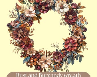 Watercolor Rust Floral Clipart: Autumn Wedding Bouquets (Digital Download PNG)