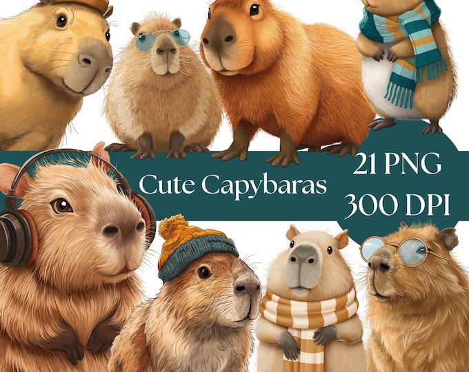 Abstract Capybara Clipart, Cute Capybara PNG, Instant Download, Cute ...