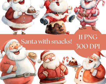 Christmas Clipart Bundle: Festive Watercolor PNG Graphics (Digital Download)