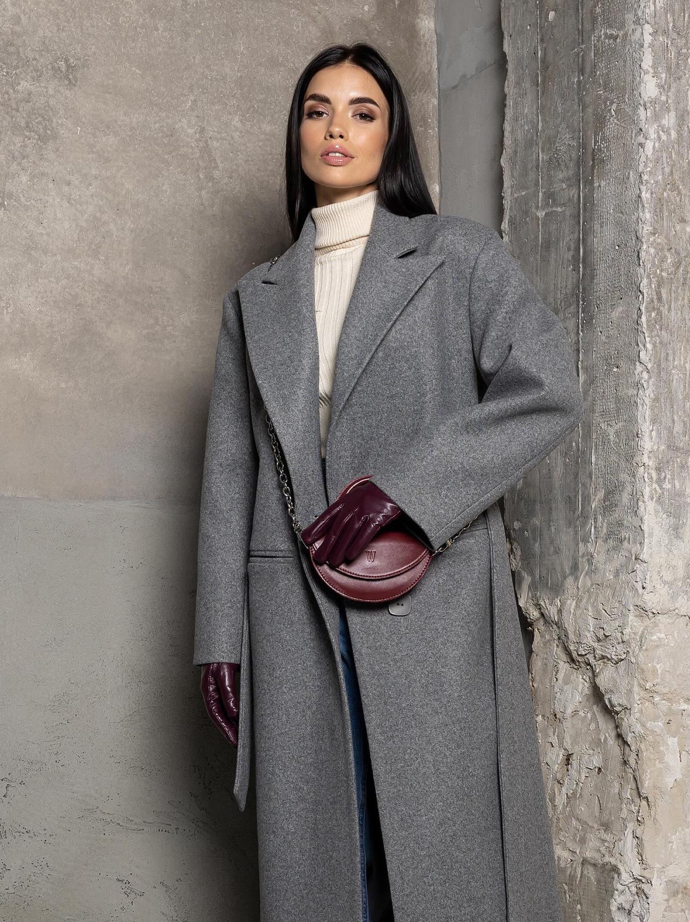 Elegant Gray Wool Coat Long, Warm Wool Wrap Coat, Autumn Coat With 