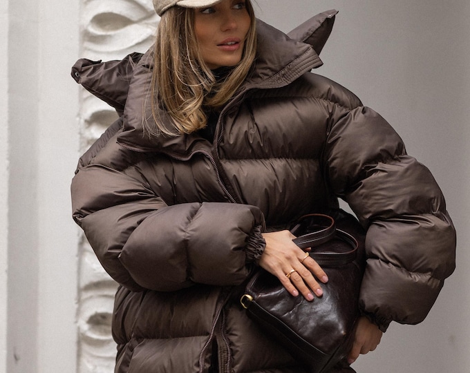 Winter Puffer Jacket For Extreme Cold, Warm Coat With Eco Down, -30C, Puffy Coat
