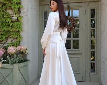 Elegant White Minimalist Dress – Perfect for a Bride, Bridal and Wedding Dress, Midi Wedding Dress, Little White Dress, White Evening Dress
