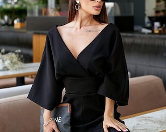 Red Elegant Jumpsuit for women, Stylish Jumpsuit like a dress, Wedding Guest Suit