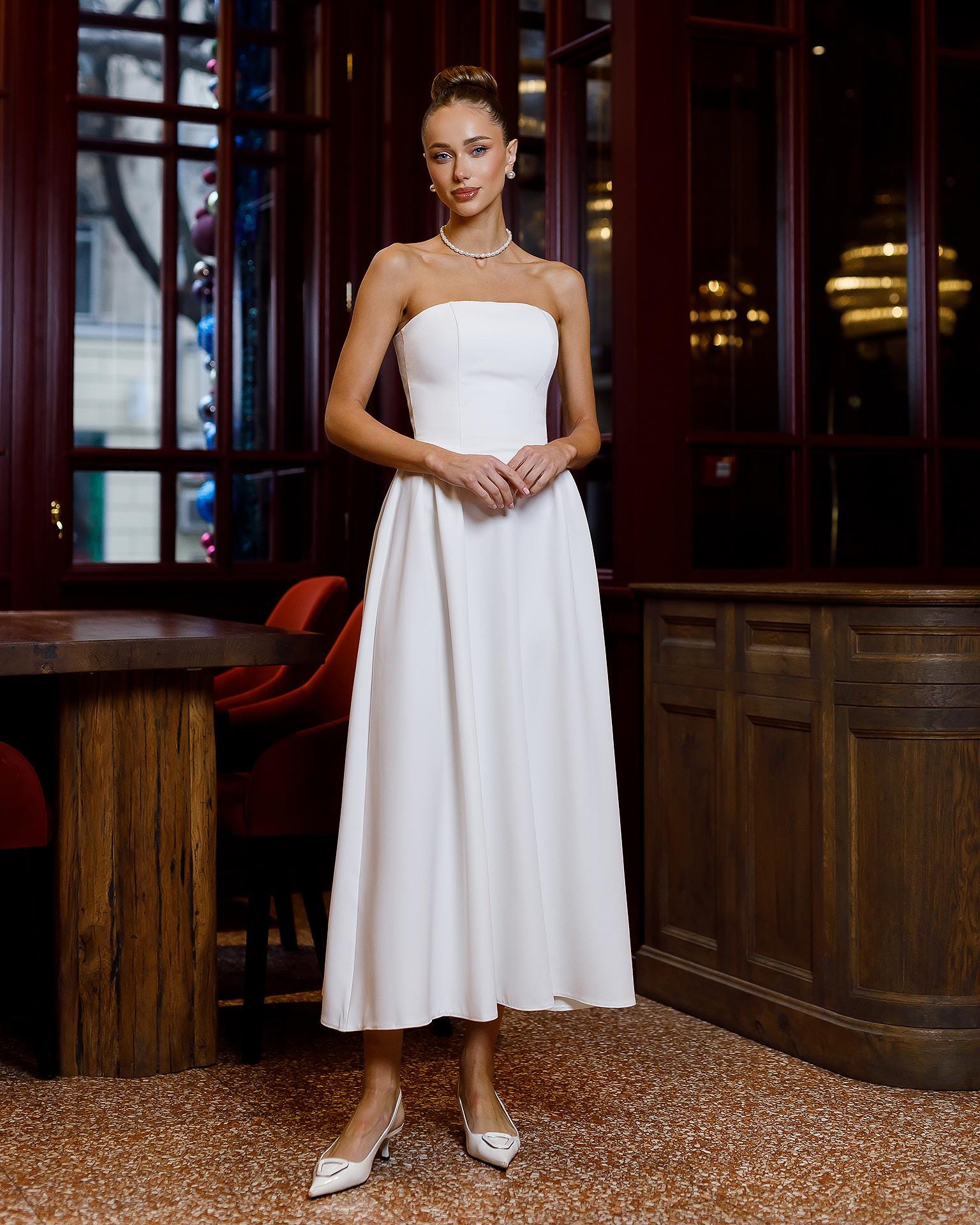 red eyelet dress Cotton Midi / L loop_sundance Style it with wedges African American wedding, Los Size:Large - Neck Size 16