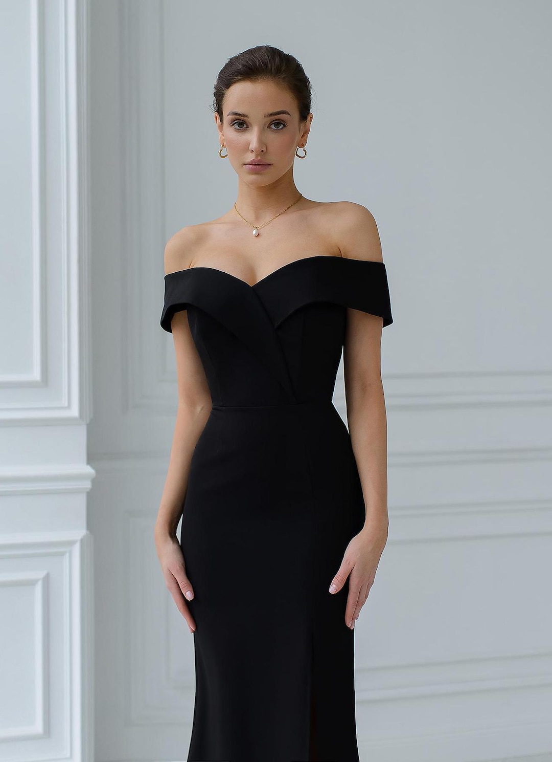 necklace on off shoulder dress Luxury Allover Beading Sequins Off Shoulder Long Mermaid Wedding Dress
