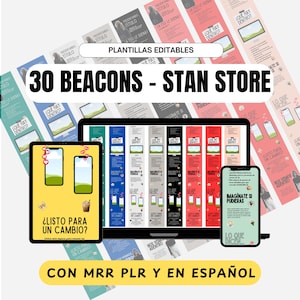 30 Plantillas Beacons - Stan Store / Funnel de alta conversión / Personalizable en Canva / Plantillas de redes sociales / Marketing digital