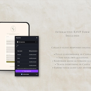 Olive Green Wedding Website Template Canva | Digital Wedding Invitation with RSVP | Instant Download image 4