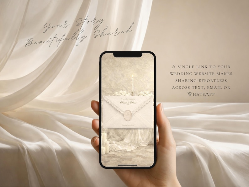 Save the Date Website Template | Elegant Ivory Digital Invitation with RSVP | Instant Download image 11