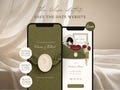 Olive Green Save the Date Website Template | Digital Wedding Invitation with RSVP | Instant Download product logo
