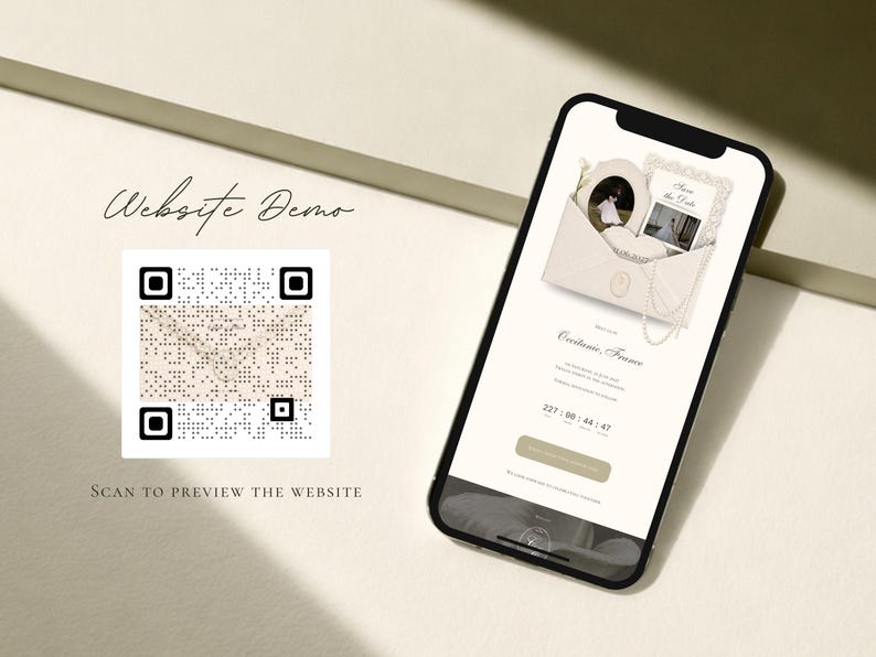 Plantilla web Pearl & Ivory para anunciar la fecha de la boda / Invitación de boda digital con confirmación de asistencia / Descarga instantánea imagen 10