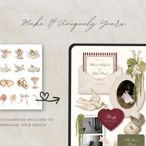 Wedding Website Template Canva | Green & Burgundy Digital Invitation with RSVP | Instant Download image 8