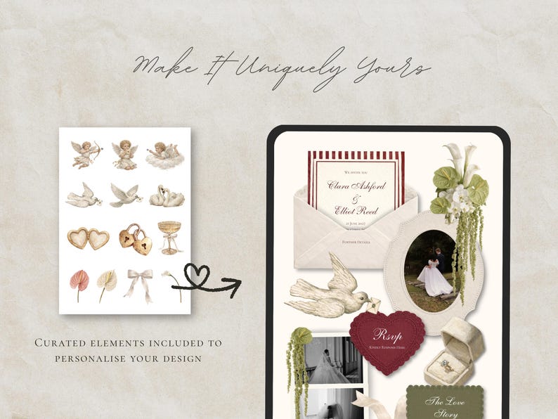 Wedding Website Template Canva | Green & Burgundy Digital Invitation with RSVP | Instant Download image 8