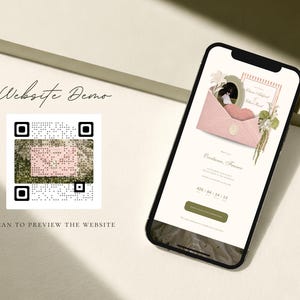Mall för webbplats med "Spara datumet" | Digital inbjudan med OSA i Blush & Sage | Direktnedladdning bild 10
