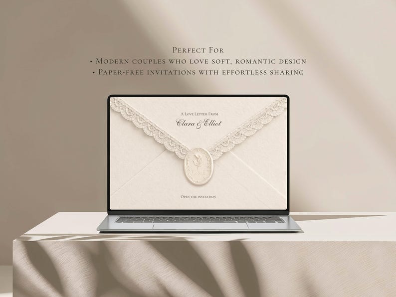 Plantilla web Pearl & Ivory para anunciar la fecha de la boda / Invitación de boda digital con confirmación de asistencia / Descarga instantánea imagen 9