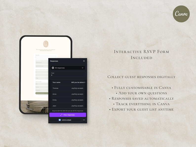 Wedding Website Template Canva | Sage & Ivory Digital Invitation With ...
