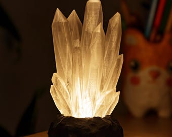 Colored night lamp, LED Crystal Lamp – 3D Printed, 12 Colors